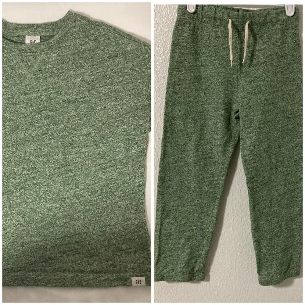 Baby Gap Boys Size 5 Years Textured Two-Piece Pant Outfit Set Color Twig Casual